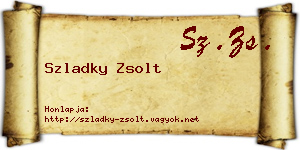 Szladky Zsolt névjegykártya